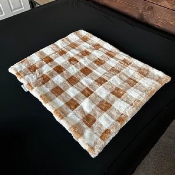 Brand New - Never Used Baby Minky Couture Blanket (rust and white) - Picture 1 of 2